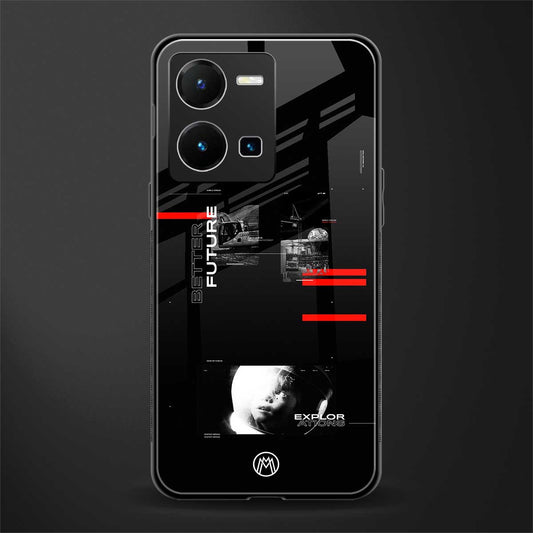 better future dark aesthetic back phone cover | glass case for vivo y35 4g
