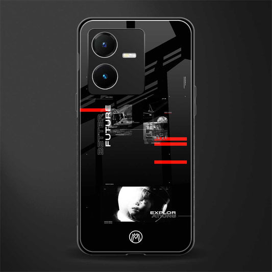 better future dark aesthetic back phone cover | glass case for vivo y22