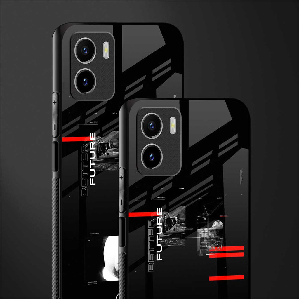 better future dark aesthetic back phone cover | glass case for vivo y72