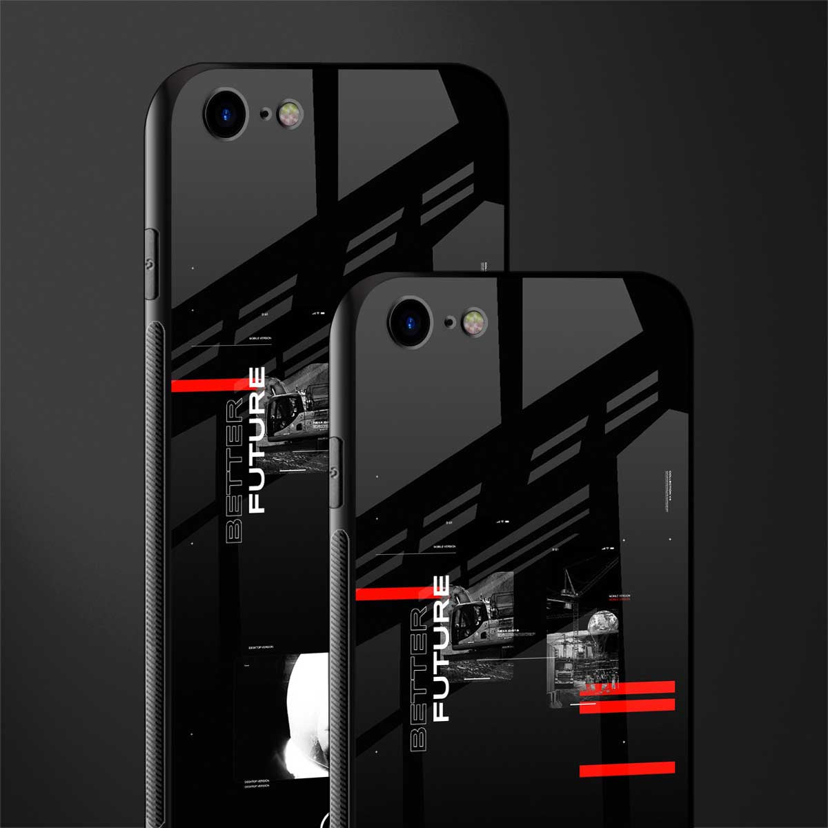 better future dark aesthetic glass case for iphone se 2020 image-2