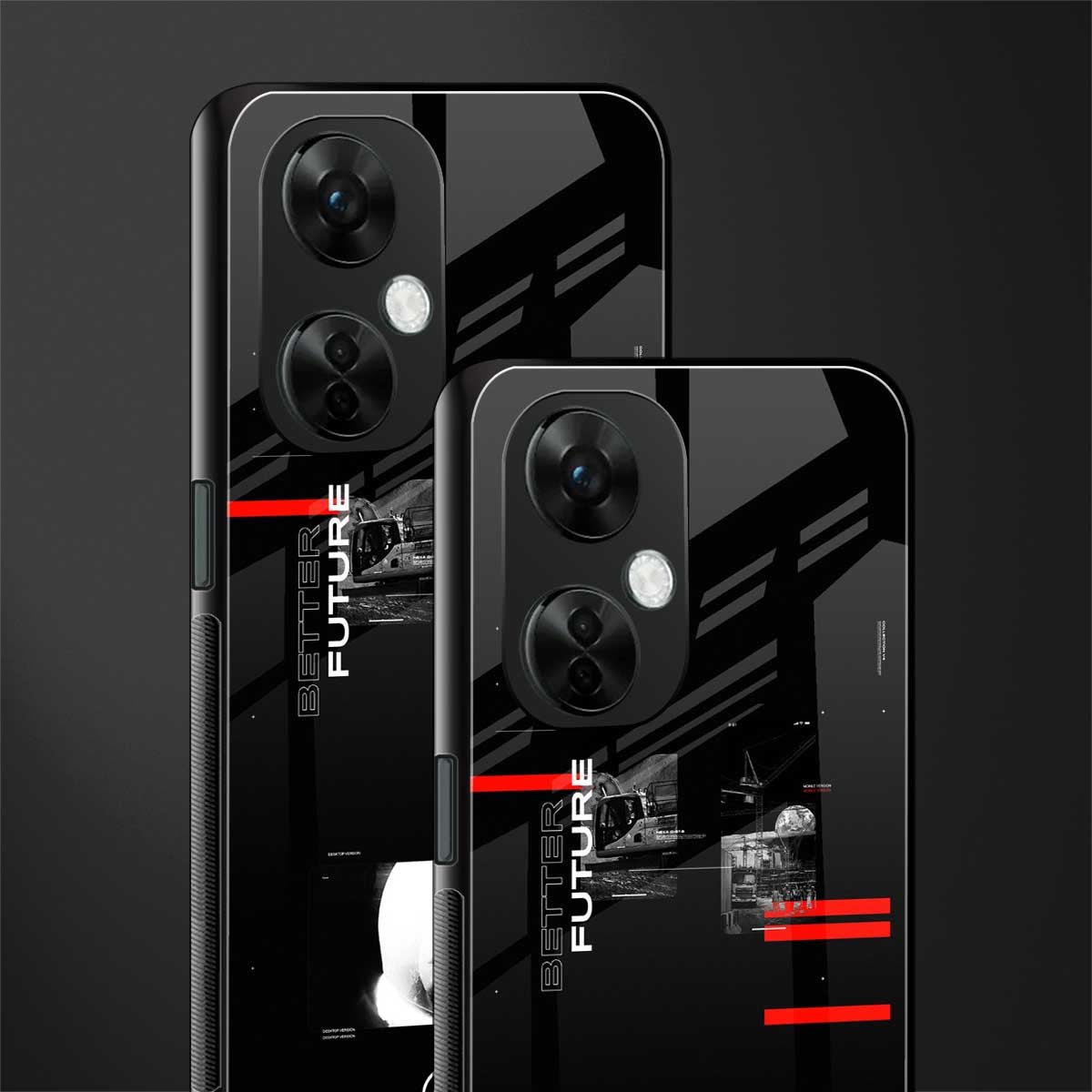 better future dark aesthetic back phone cover | glass case for oneplus nord ce 3 lite