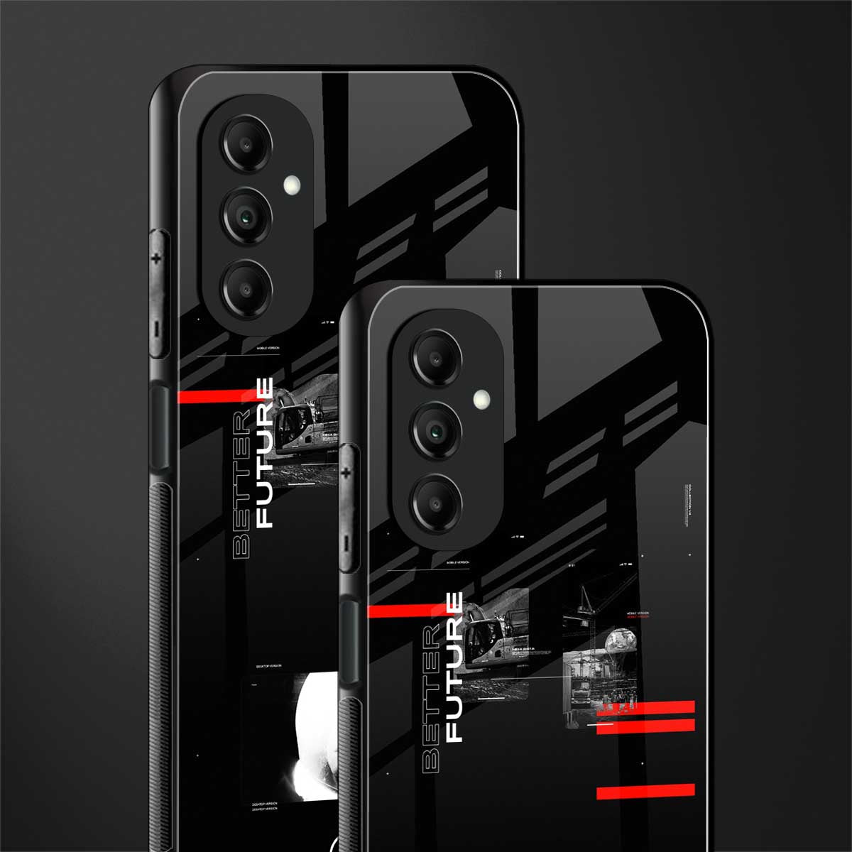 better future dark aesthetic back phone cover | glass case for samsung galaxy a14 5g