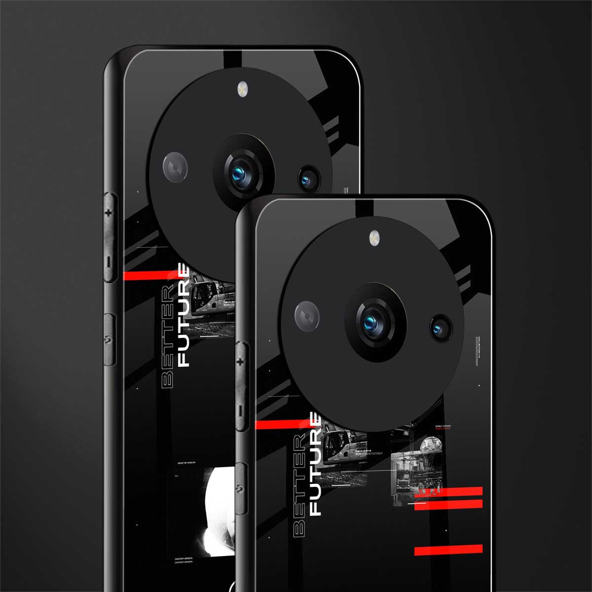 better future dark aesthetic back phone cover | glass case for realme 11 pro 5g