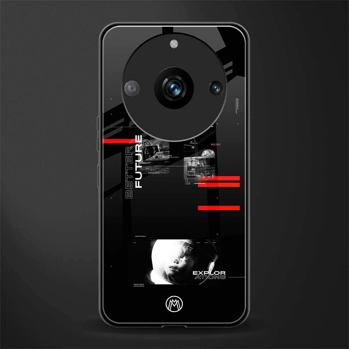 better future dark aesthetic back phone cover | glass case for realme 11 pro 5g