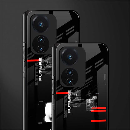 better future dark aesthetic back phone cover | glass case for vivo t1 44w 4g