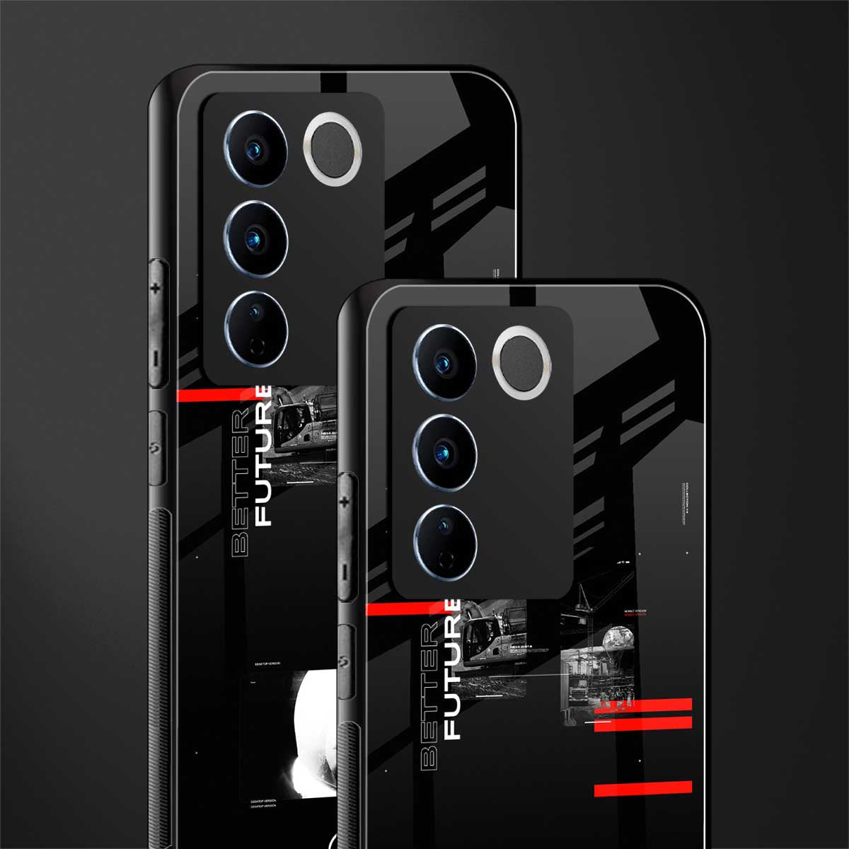 better future dark aesthetic back phone cover | glass case for vivo v27 pro 5g
