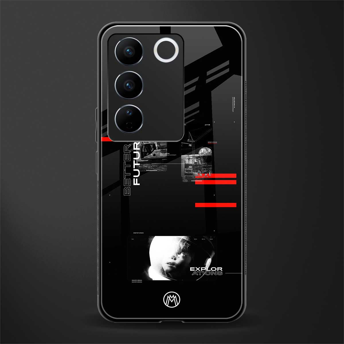 better future dark aesthetic back phone cover | glass case for vivo v27 pro 5g