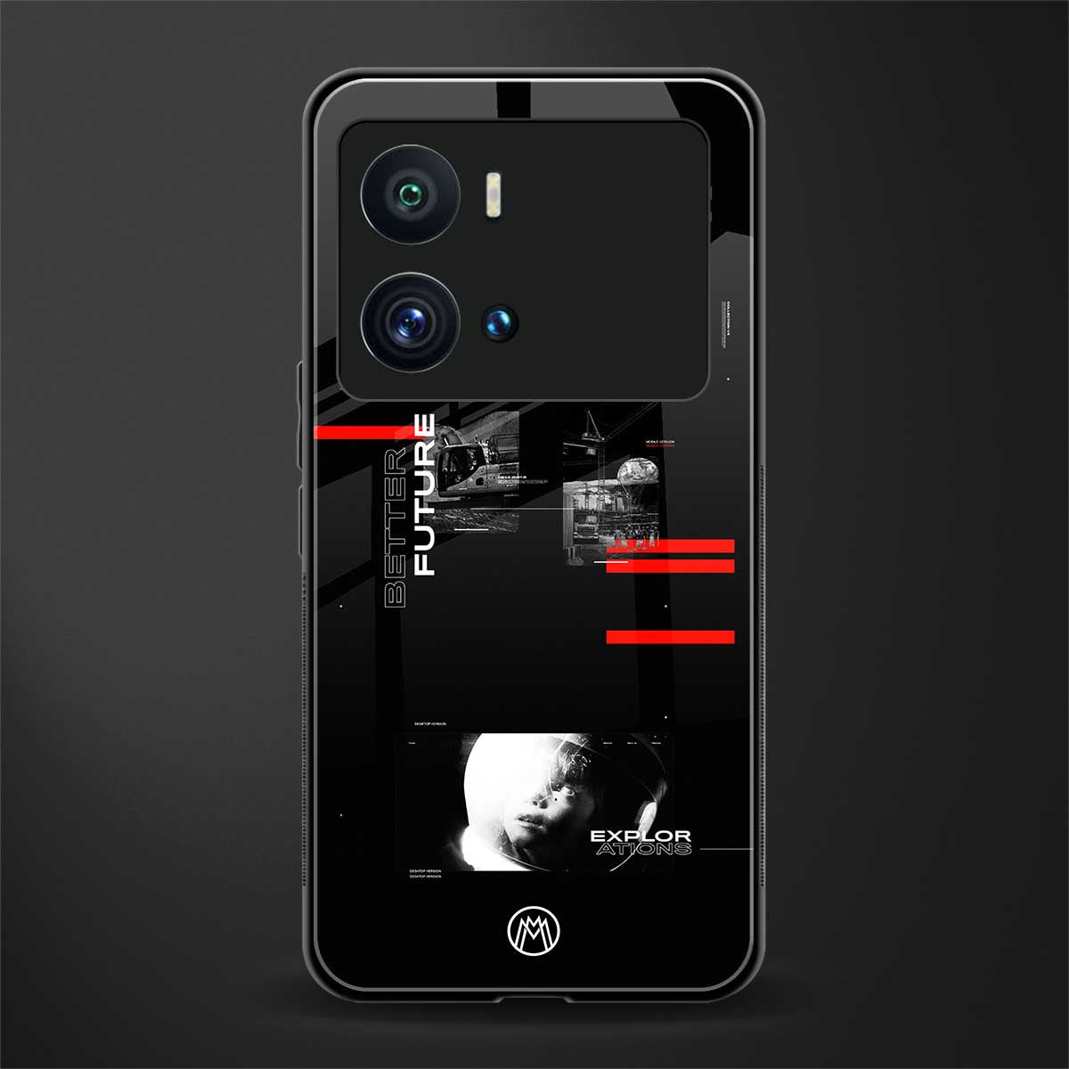 better future dark aesthetic back phone cover | glass case for iQOO 9 Pro
