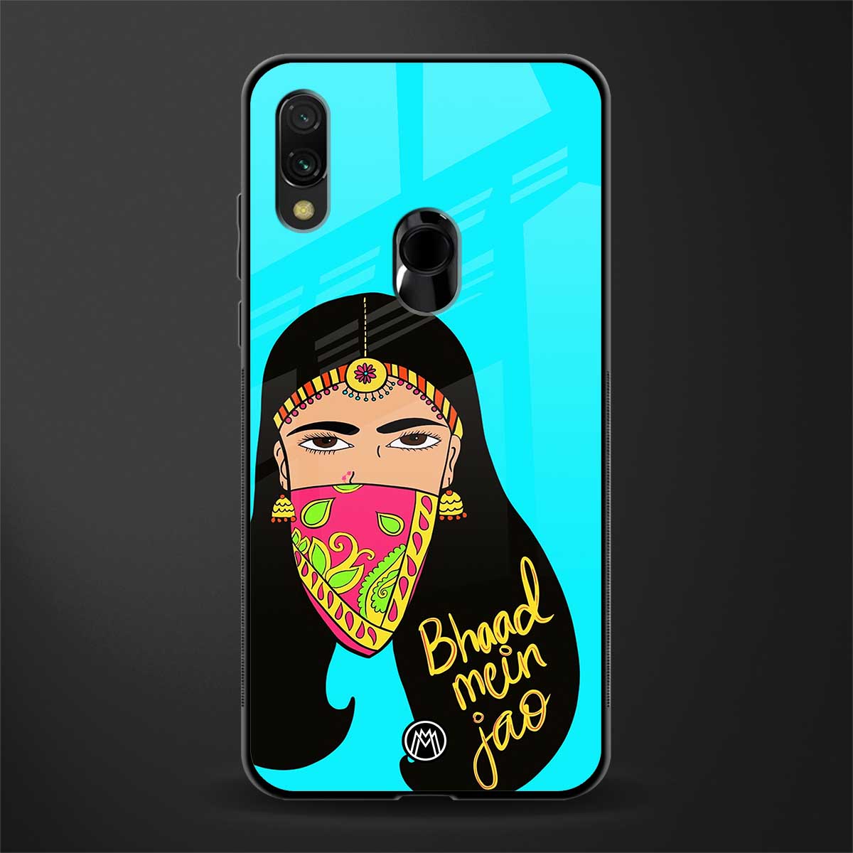 bhaad mein jao glass case for redmi 7redmi y3 image