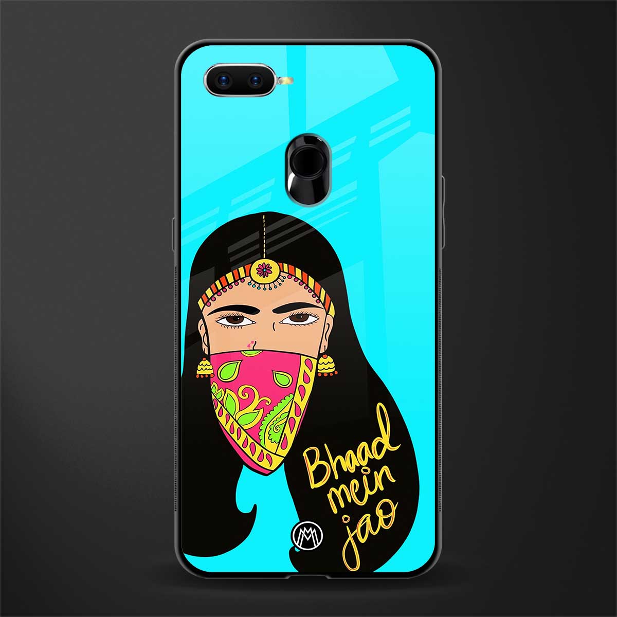 bhaad mein jao glass case for oppo a7 image