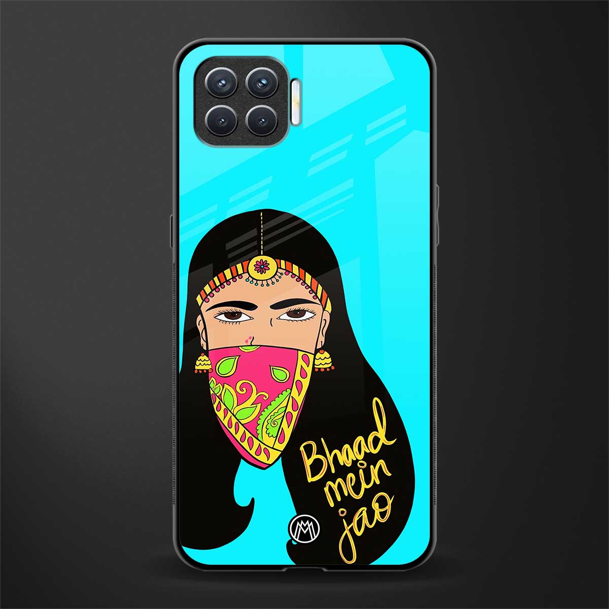 bhaad mein jao glass case for oppo f17 pro image
