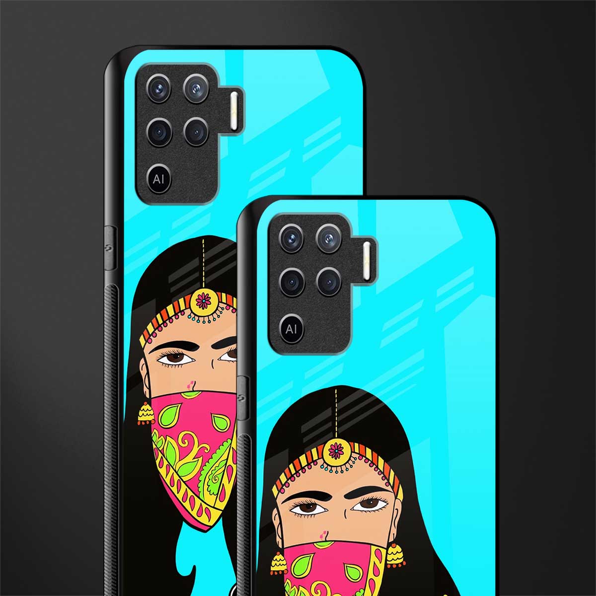 bhaad mein jao glass case for oppo f19 pro image-2