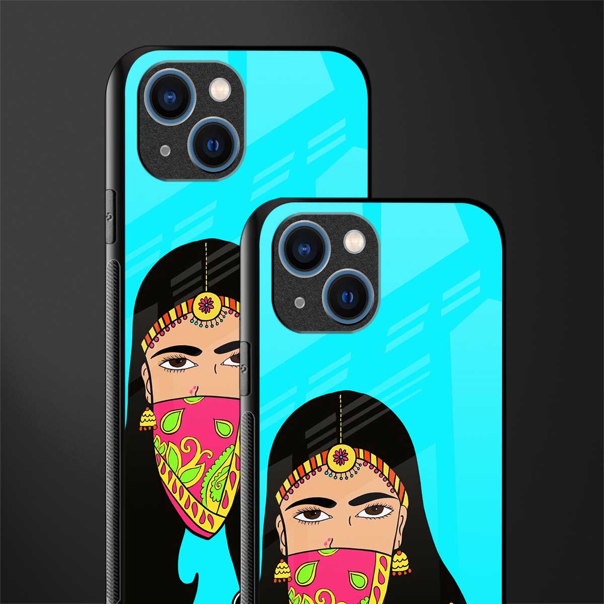 bhaad mein jao glass case for iphone 13 image-2