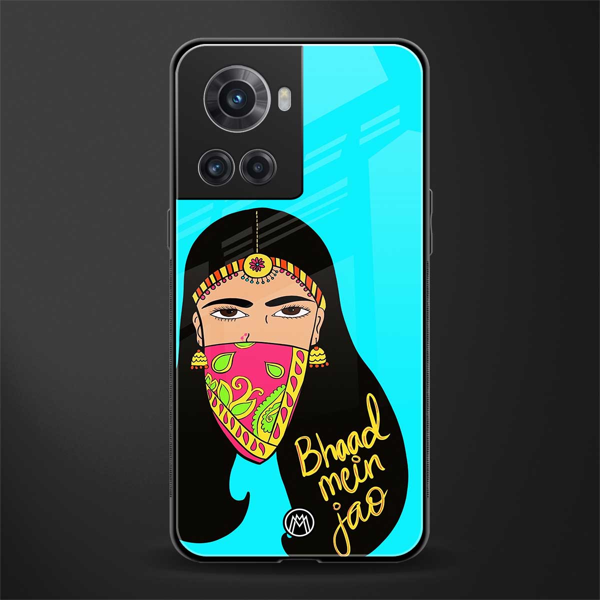 bhaad mein jao back phone cover | glass case for oneplus 10r 5g