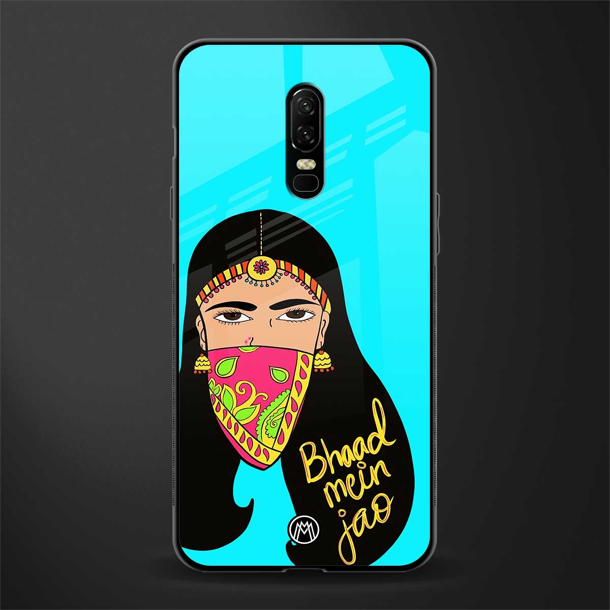 bhaad mein jao glass case for oneplus 6 image