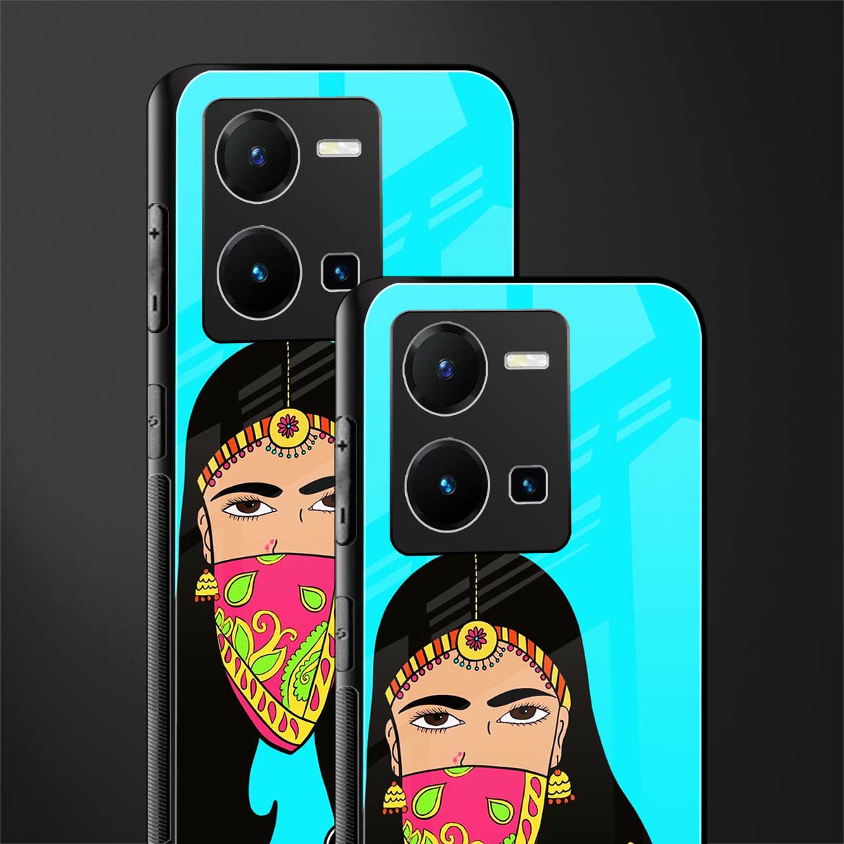 bhaad mein jao back phone cover | glass case for vivo y35 4g