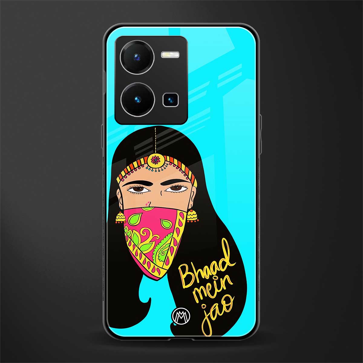 bhaad mein jao back phone cover | glass case for vivo y35 4g