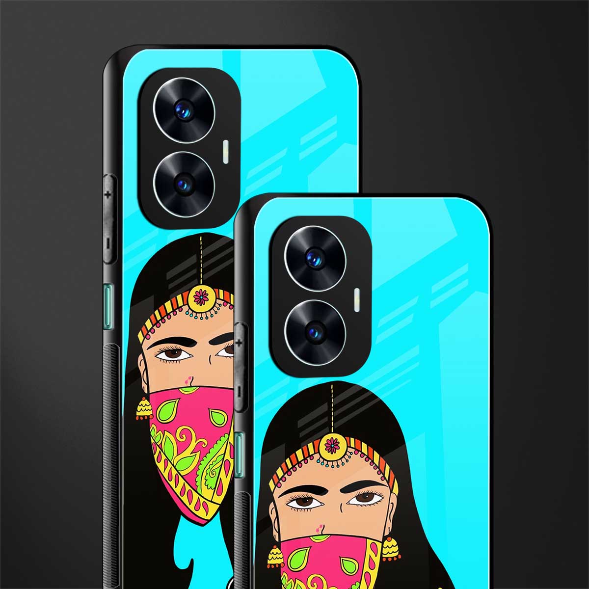 bhaad mein jao back phone cover | glass case for realme c55