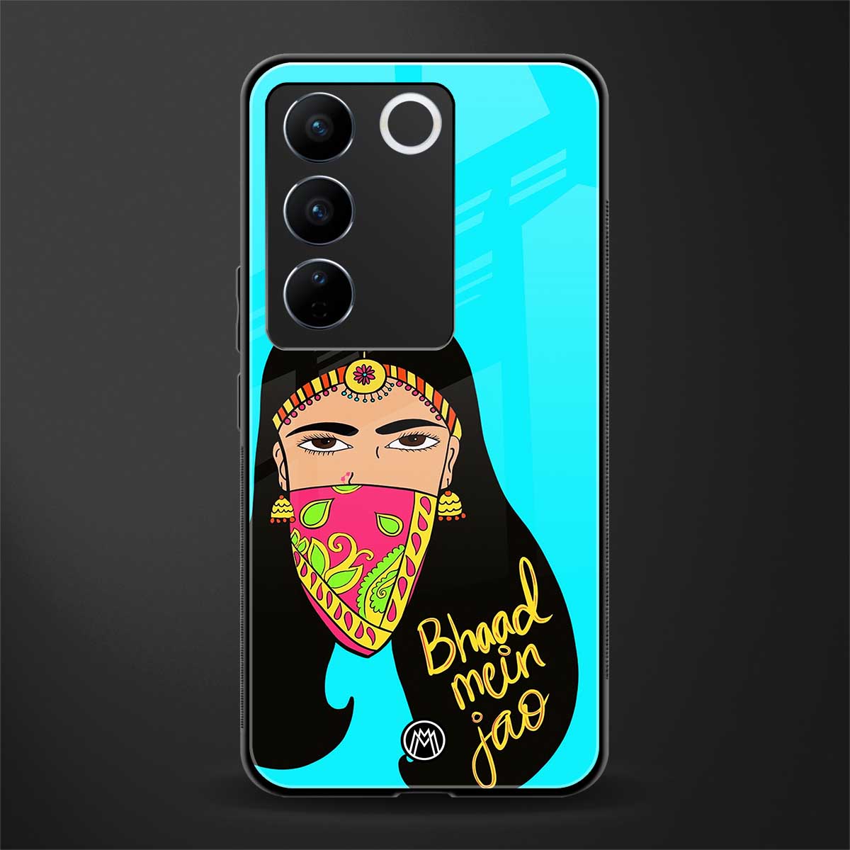 bhaad mein jao back phone cover | glass case for vivo v27 pro 5g