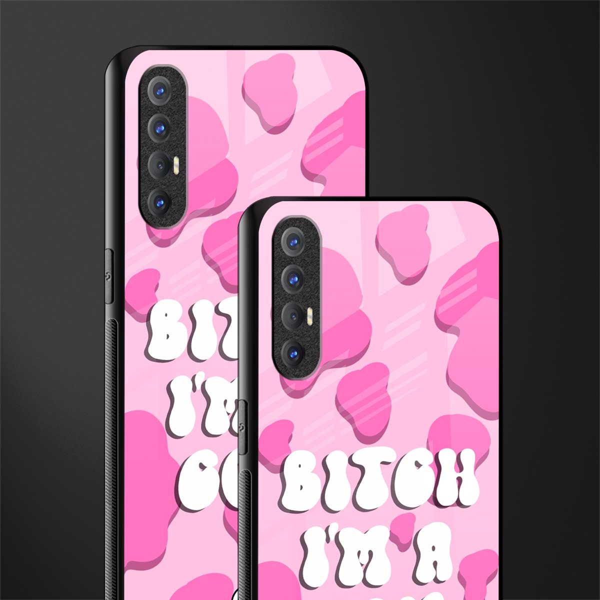 bitch i'm a cow glass case for oppo reno 3 pro image-2