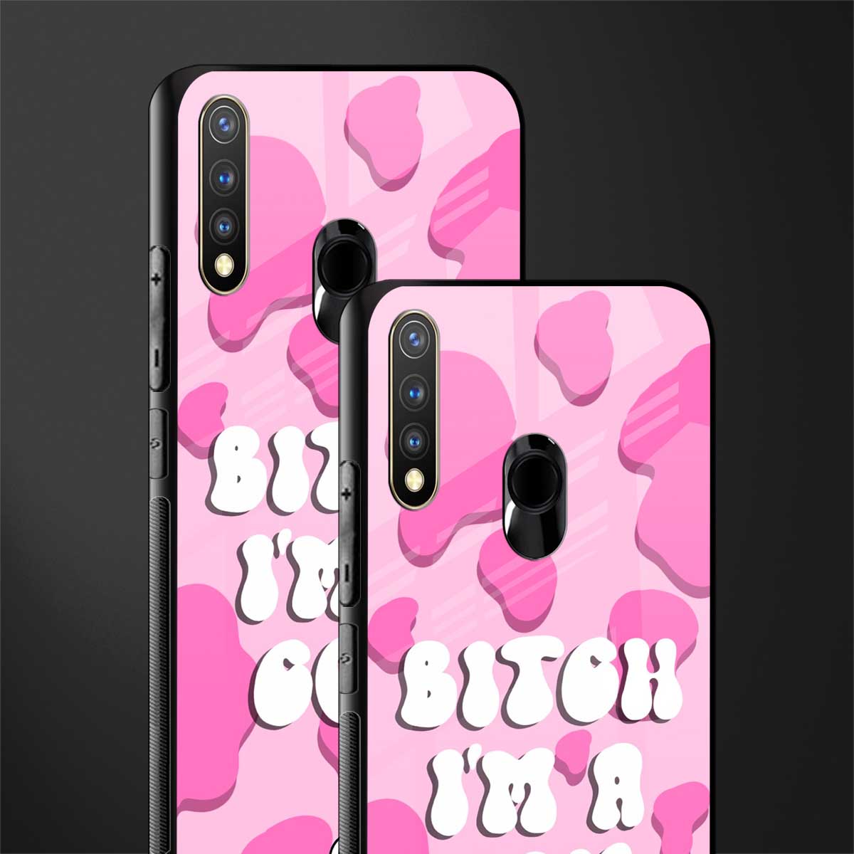bitch i'm a cow glass case for vivo u20 image-2