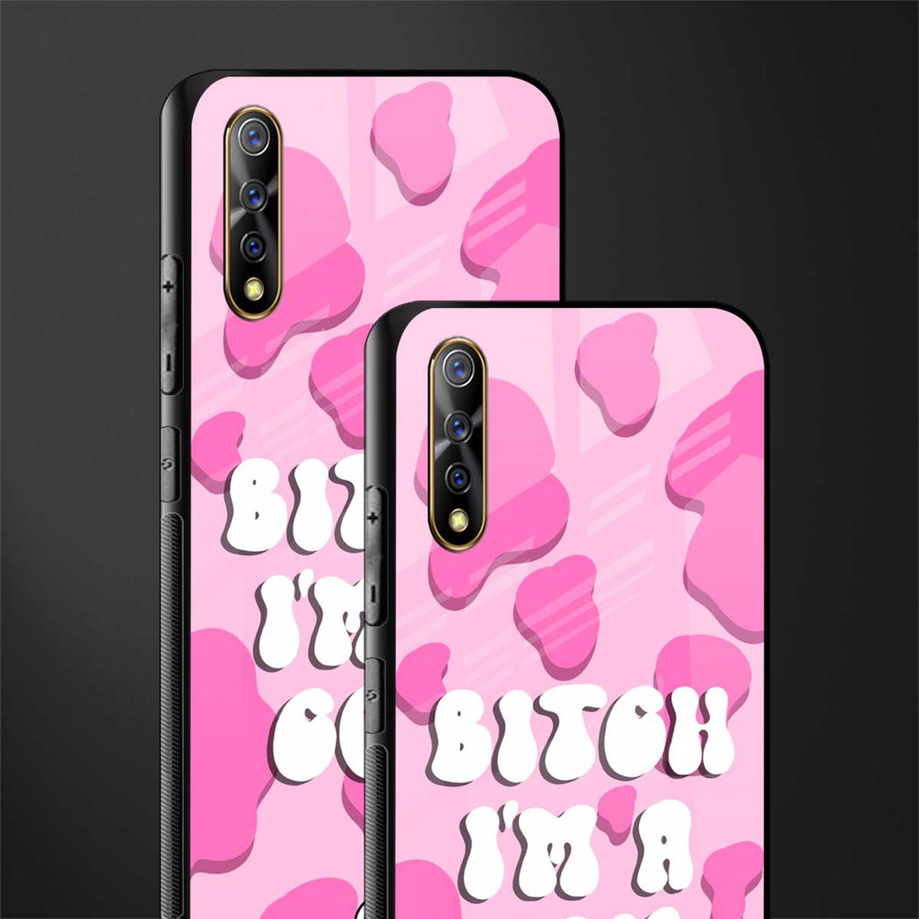 bitch i'm a cow glass case for vivo z1x image-2