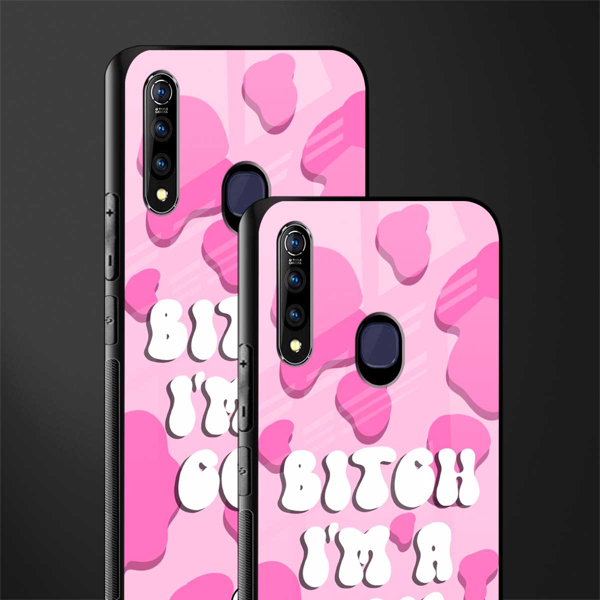 bitch i'm a cow glass case for vivo z1 pro image-2