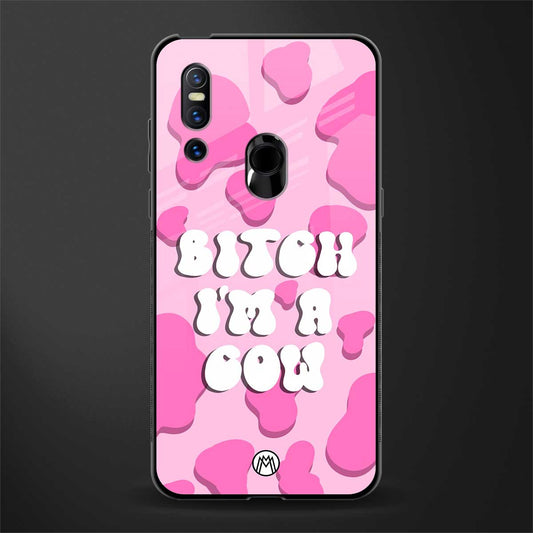 bitch i'm a cow glass case for vivo v15 image