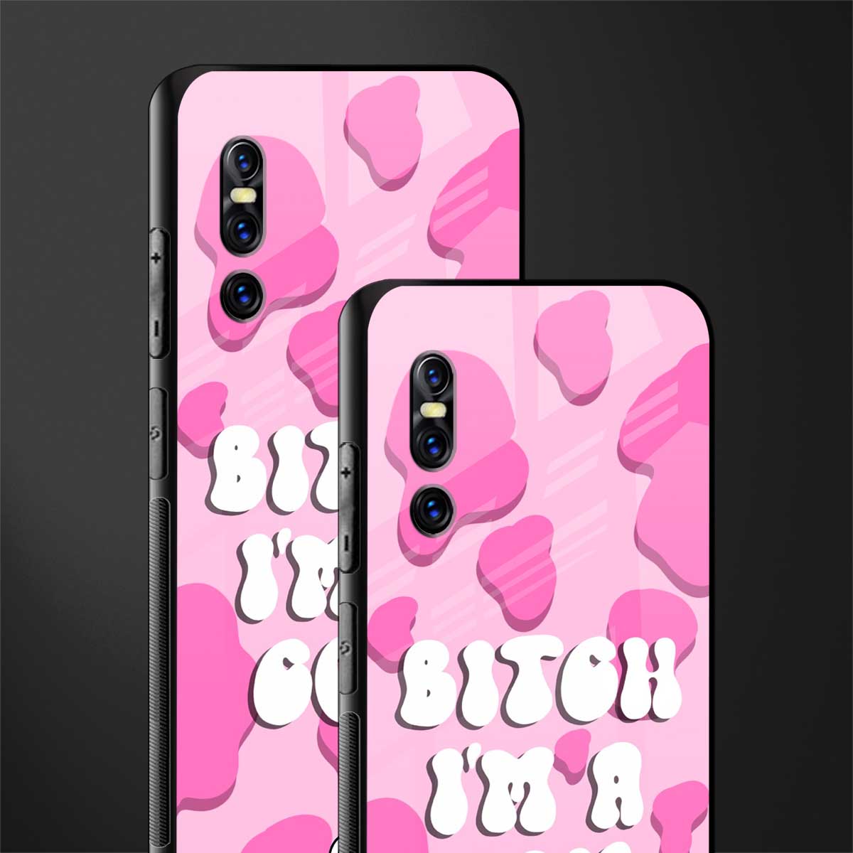 bitch i'm a cow glass case for vivo v15 pro image-2