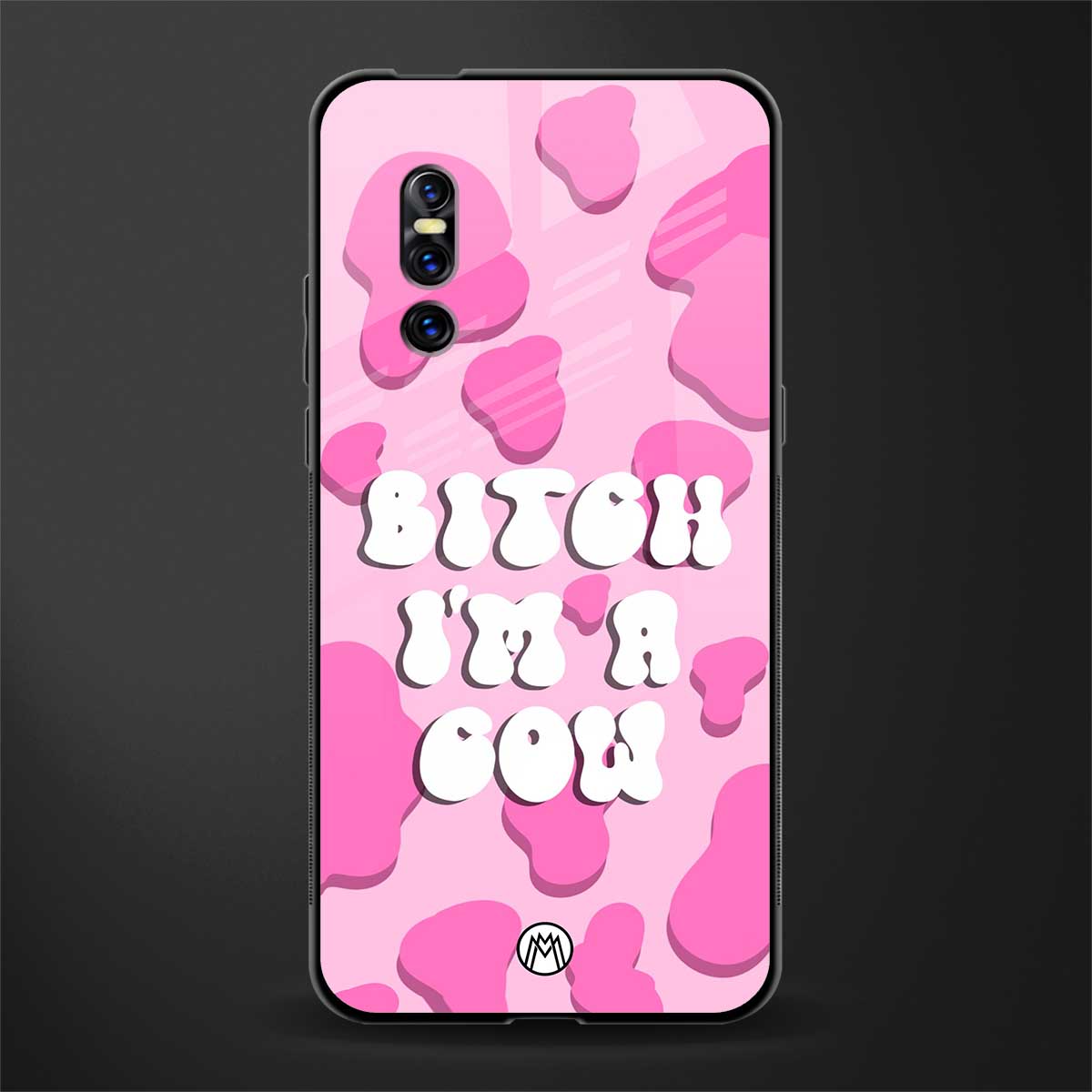 bitch i'm a cow glass case for vivo v15 pro image