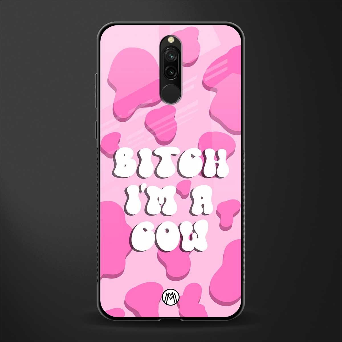 bitch i'm a cow glass case for redmi 8 image