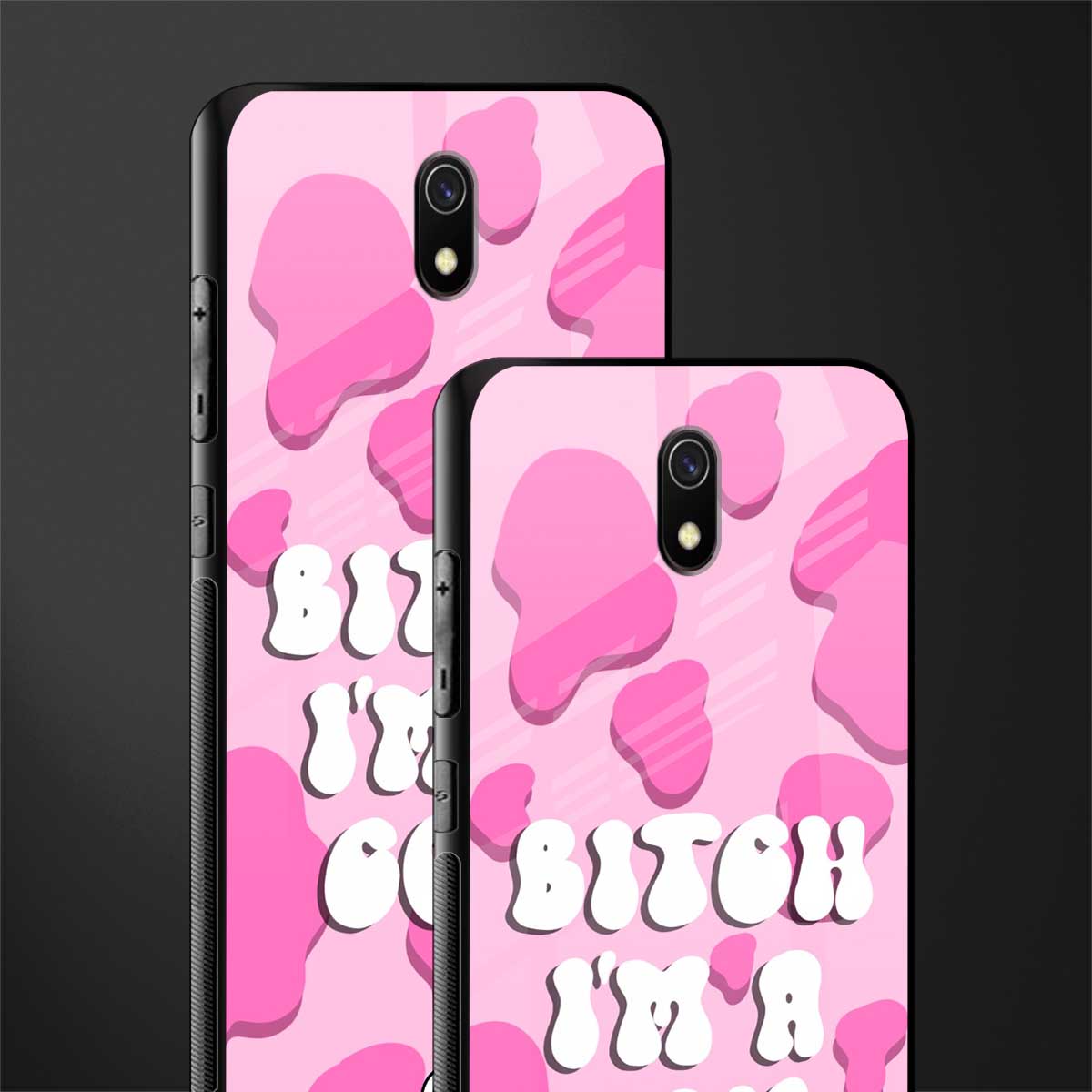 bitch i'm a cow glass case for redmi 8a image-2
