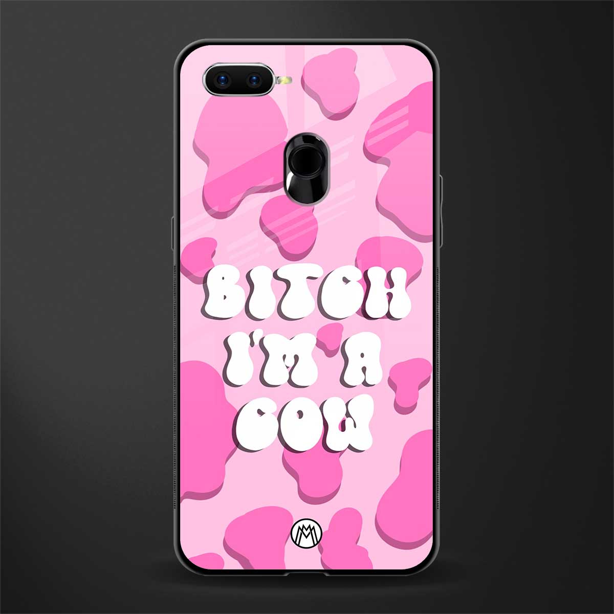 bitch i'm a cow glass case for oppo a7 image