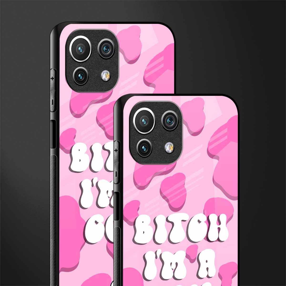 bitch i'm a cow glass case for mi 11 lite image-2