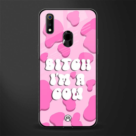 bitch i'm a cow glass case for realme 3i image