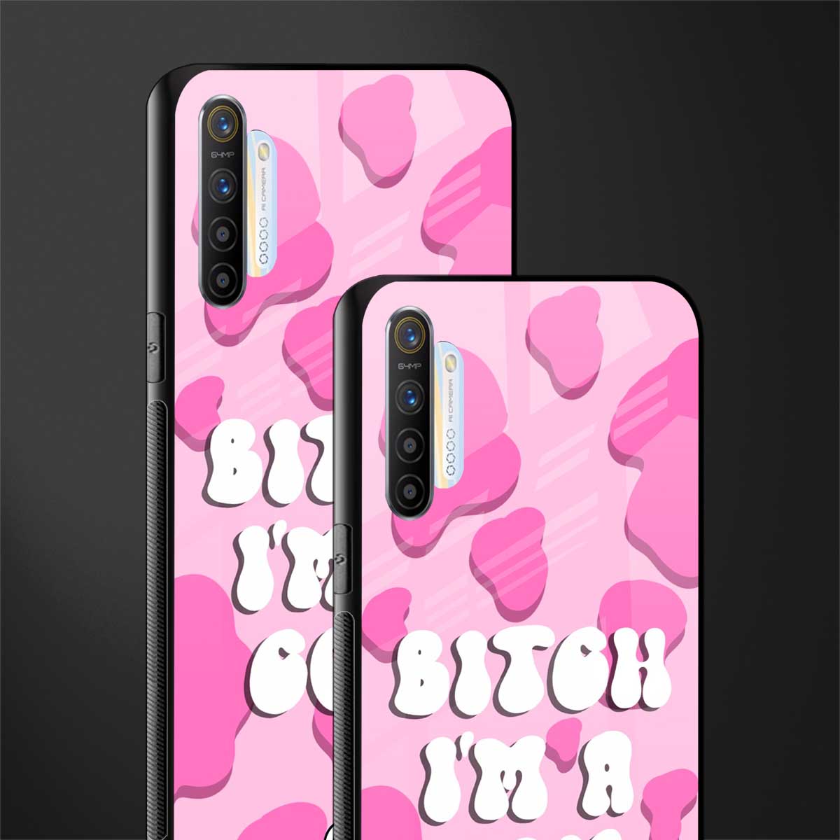 bitch i'm a cow glass case for realme xt image-2