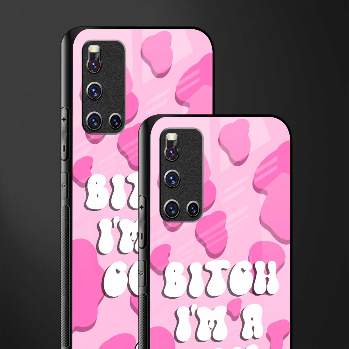 bitch i'm a cow glass case for vivo v19 image-2