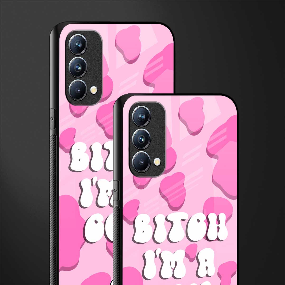 bitch i'm a cow glass case for oppo f19 image-2