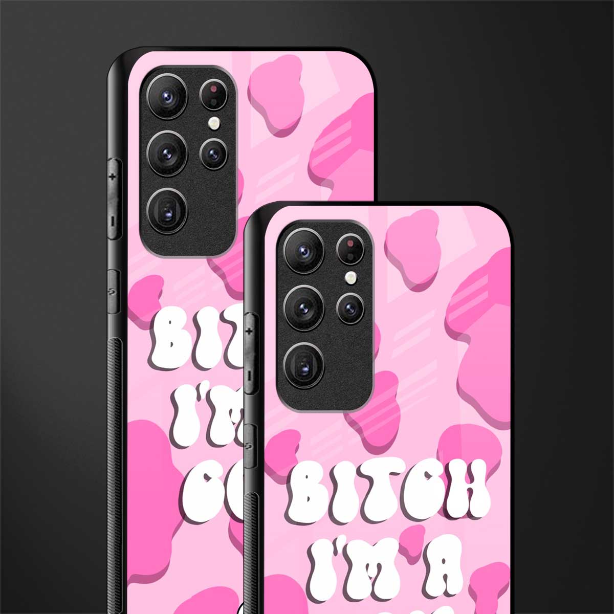 bitch i'm a cow glass case for samsung galaxy s22 ultra 5g image-2