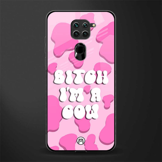 bitch i'm a cow glass case for redmi note 9 image