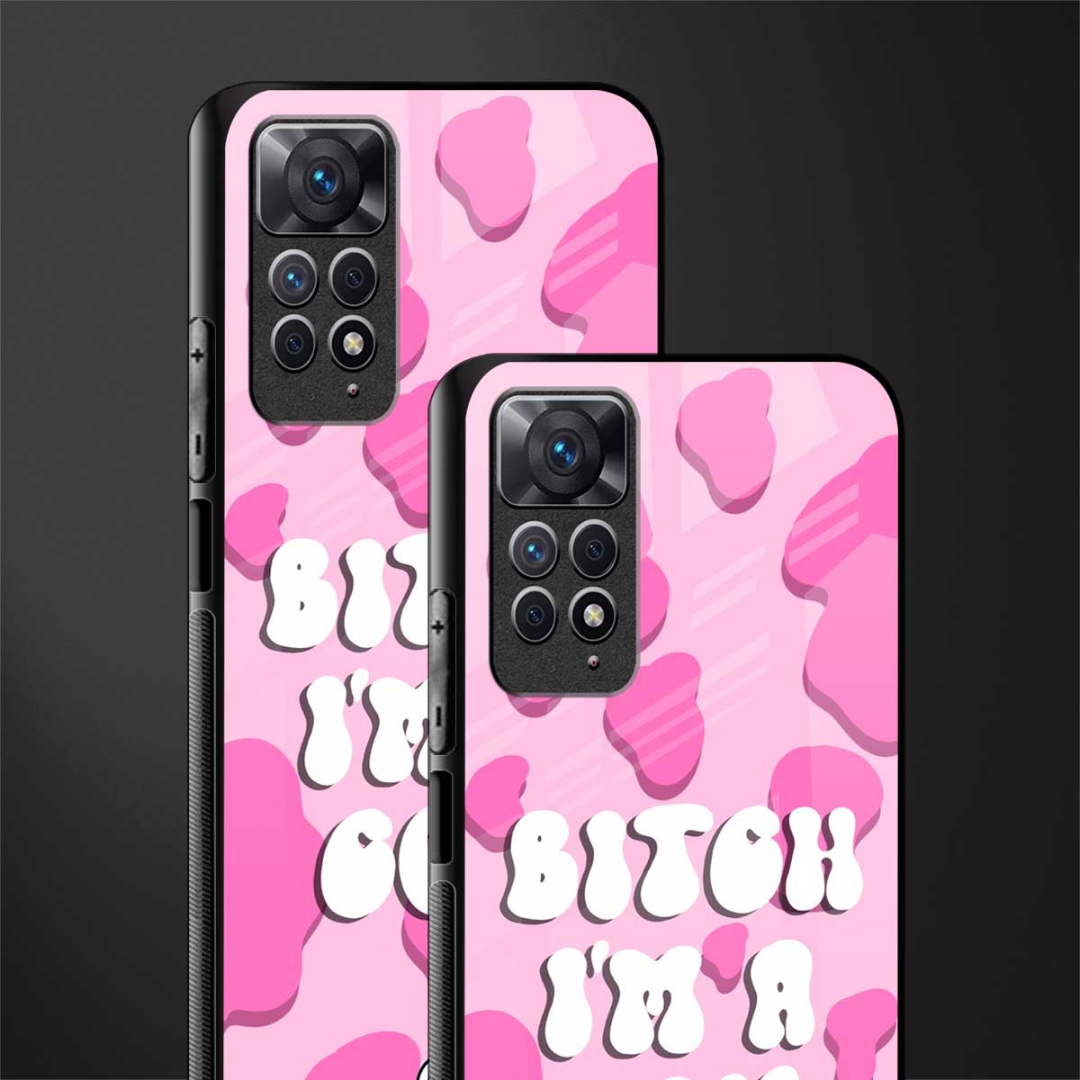 bitch i'm a cow glass case for redmi note 11s image-2