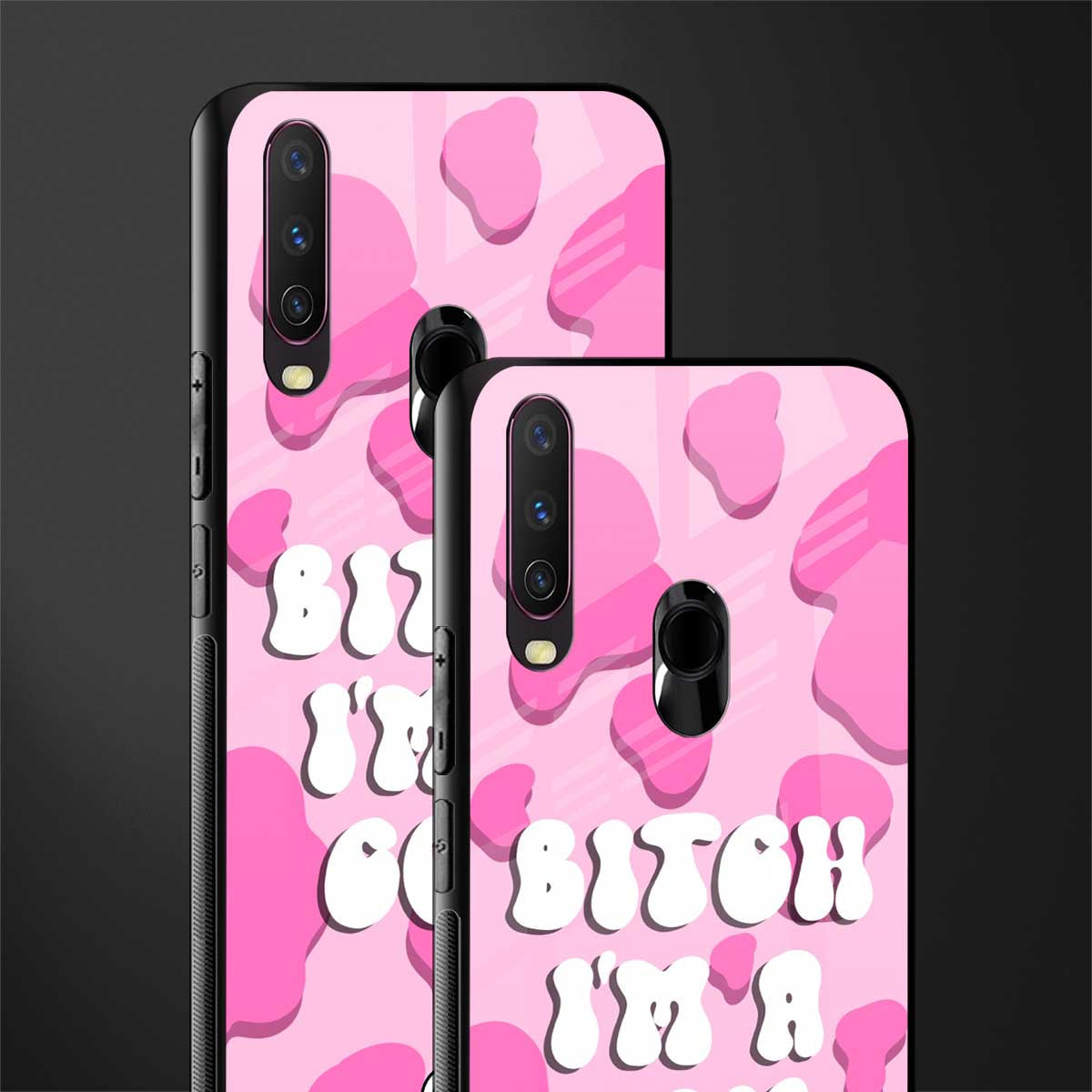 bitch i'm a cow glass case for vivo y15 image-2