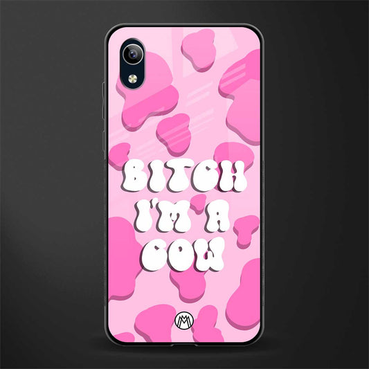 bitch i'm a cow glass case for vivo y90 image