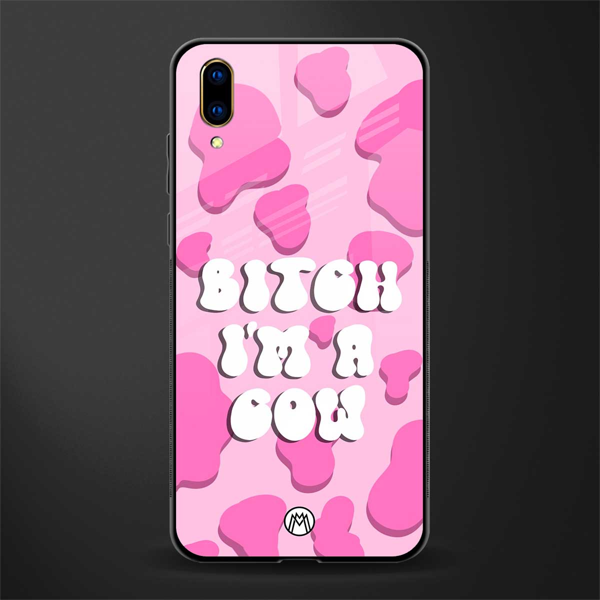 bitch i'm a cow glass case for vivo v11 pro image