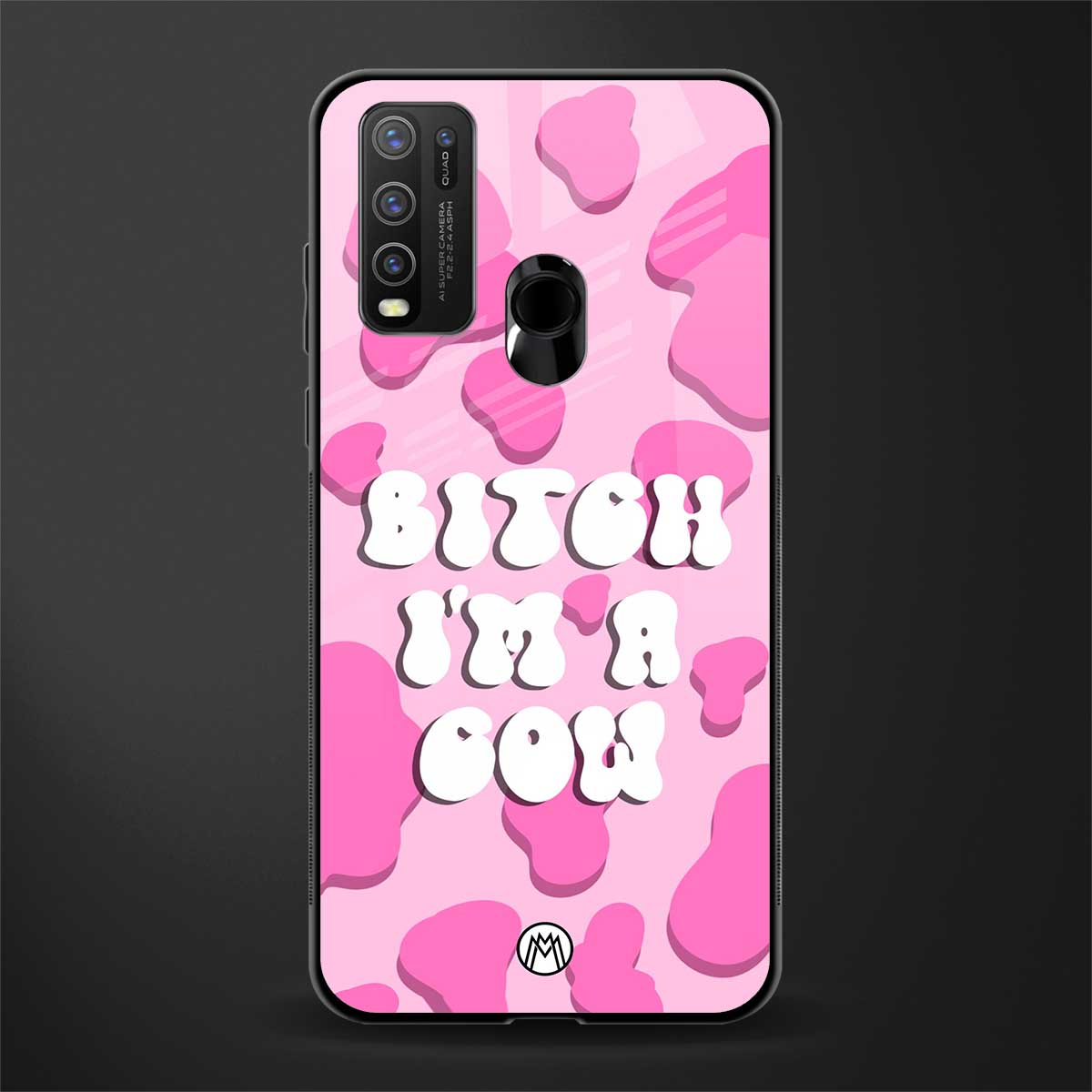 bitch i'm a cow glass case for vivo y50 image