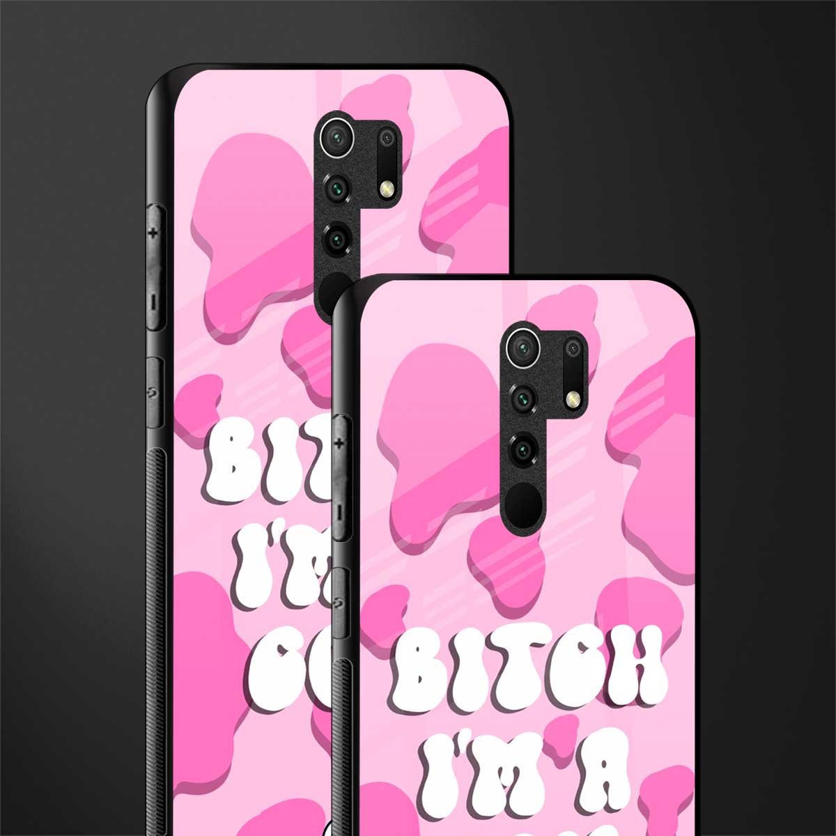 bitch i'm a cow glass case for redmi 9 prime image-2