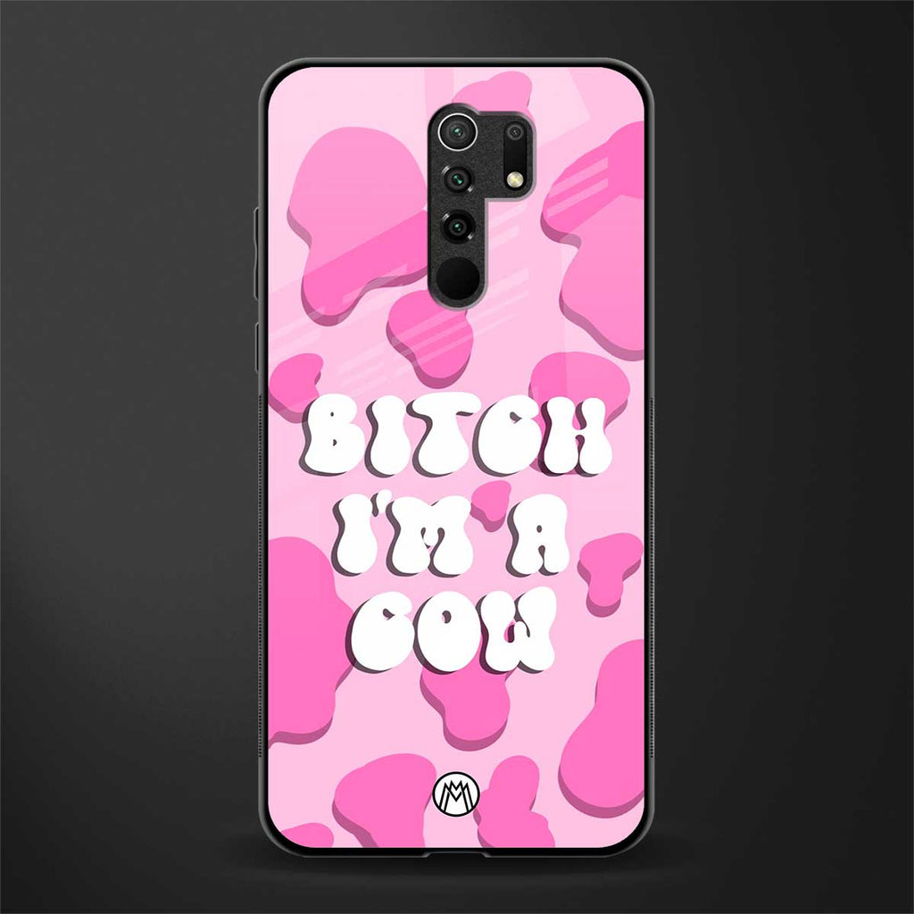 bitch i'm a cow glass case for redmi 9 prime image