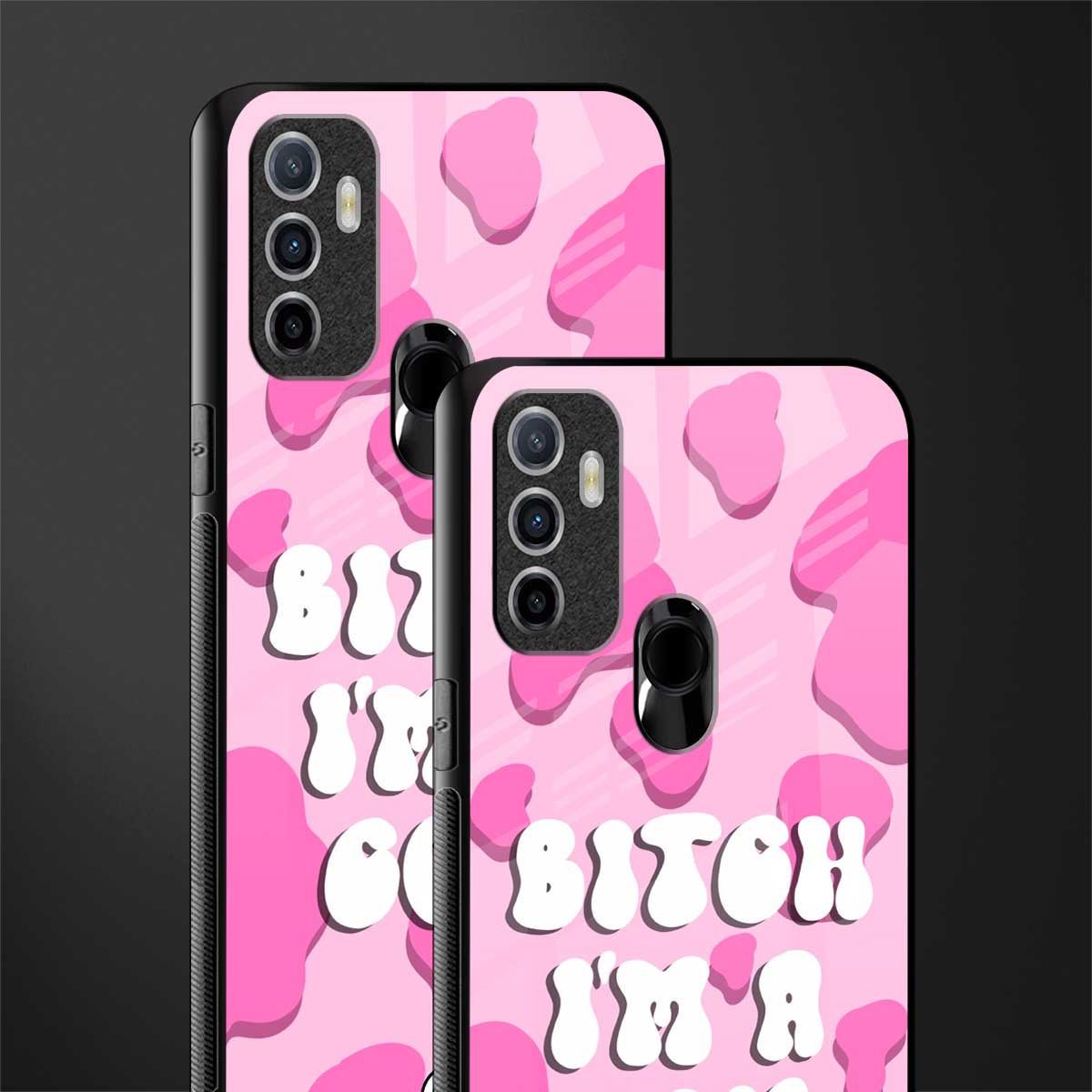 bitch i'm a cow glass case for oppo a53 image-2