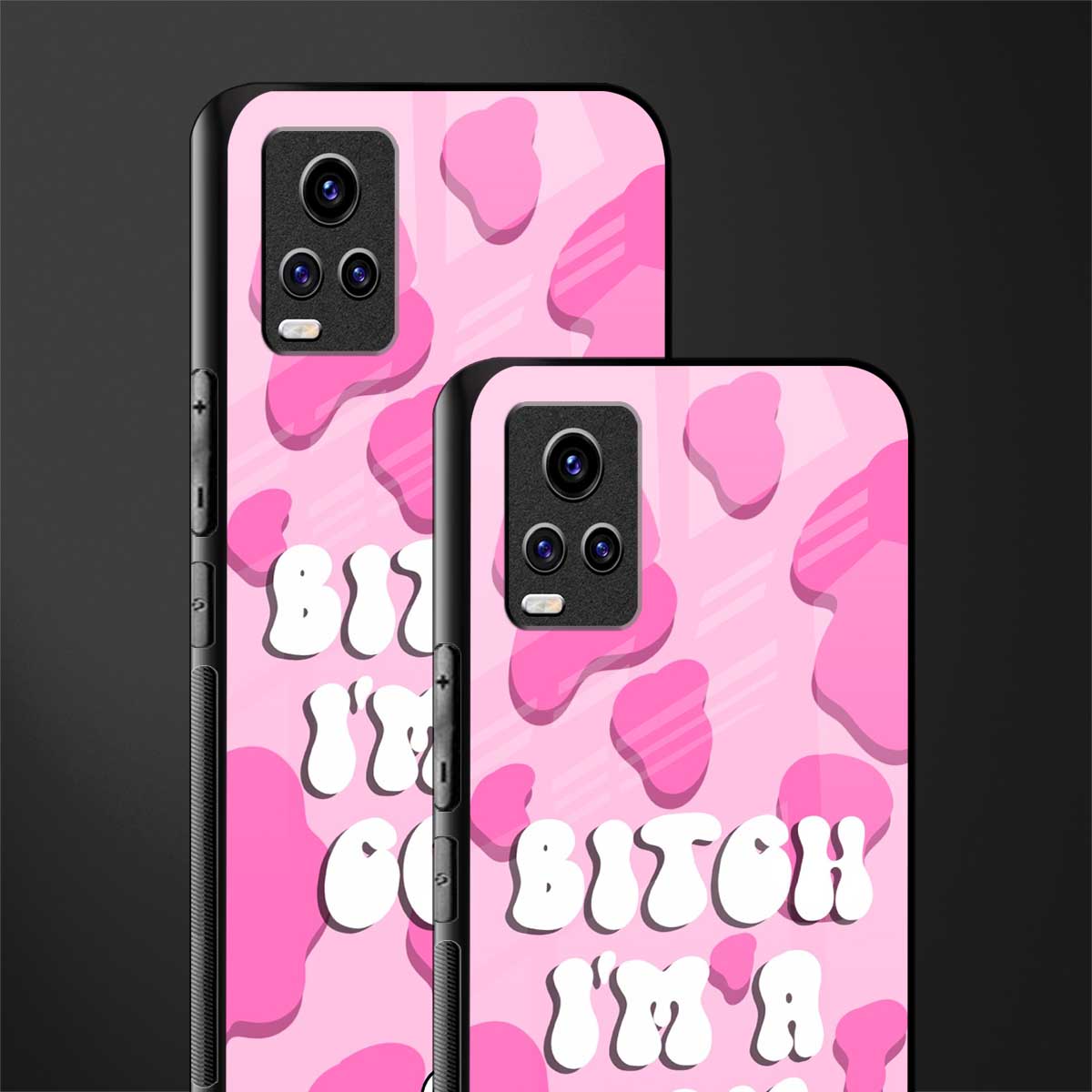 bitch i'm a cow glass case for vivo v20 image-2