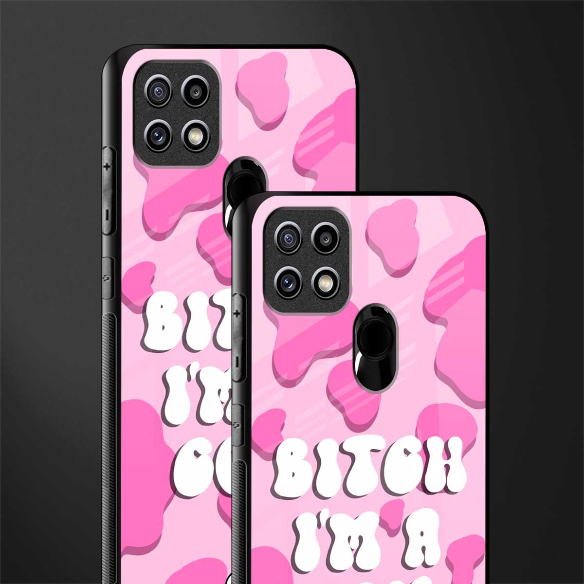 bitch i'm a cow glass case for oppo a15s image-2
